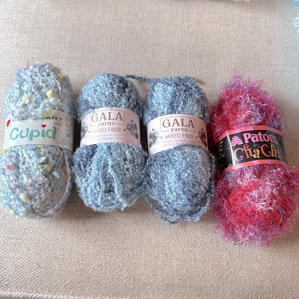 Red Heart Gala Yarn Bundle of 4